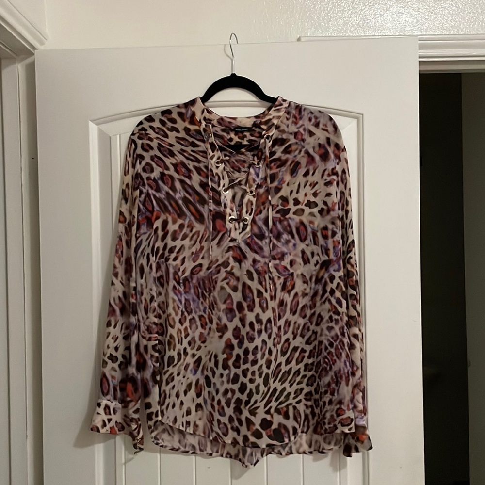 Marciano long sleeve sheer top